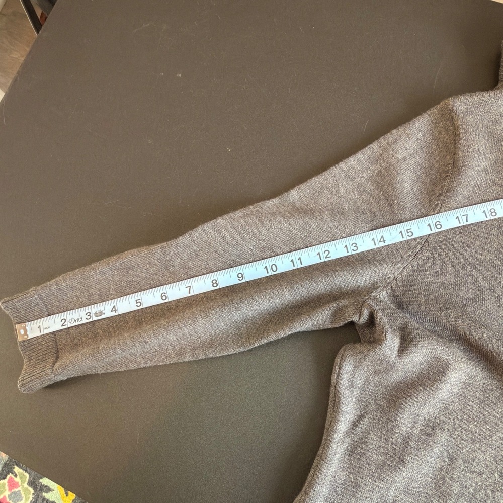 Talbots Pure Italian Merino Wool Blend Sweater Dress Gray Turtleneck Midi Medium - Picture 10 of 12